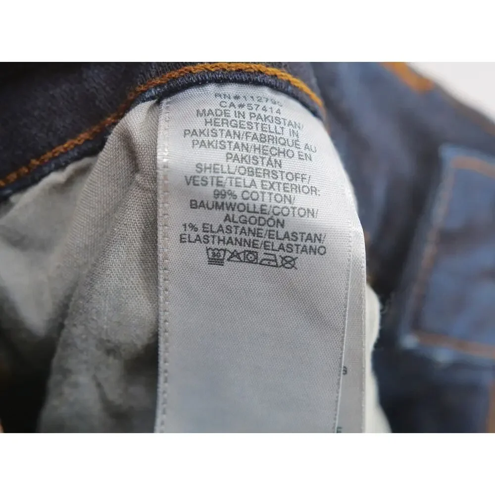 True Religion Ricky Relaxed Straight Jeans Mens 33x30 Flap Pocket Dark Wash Blue